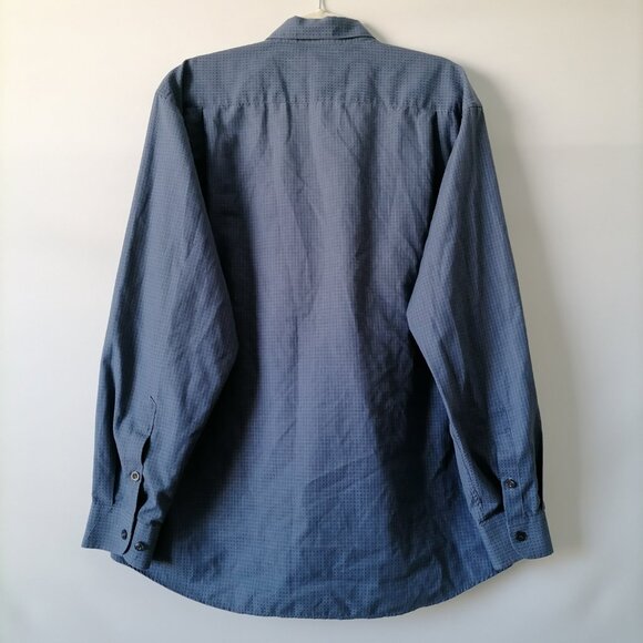 LA Ploma Italy Mens Blue Long Sleeve Regular Fit Check Button Up Shirt Size L - Picture 4 of 5